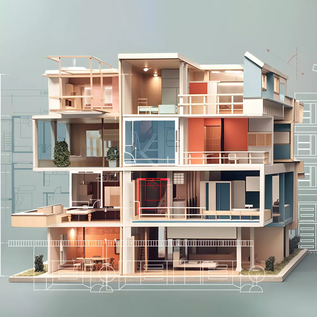 Zukunftsfähiges Bauen animiertes Haus