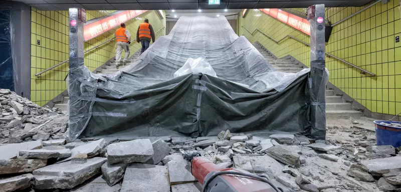 Construction site underground