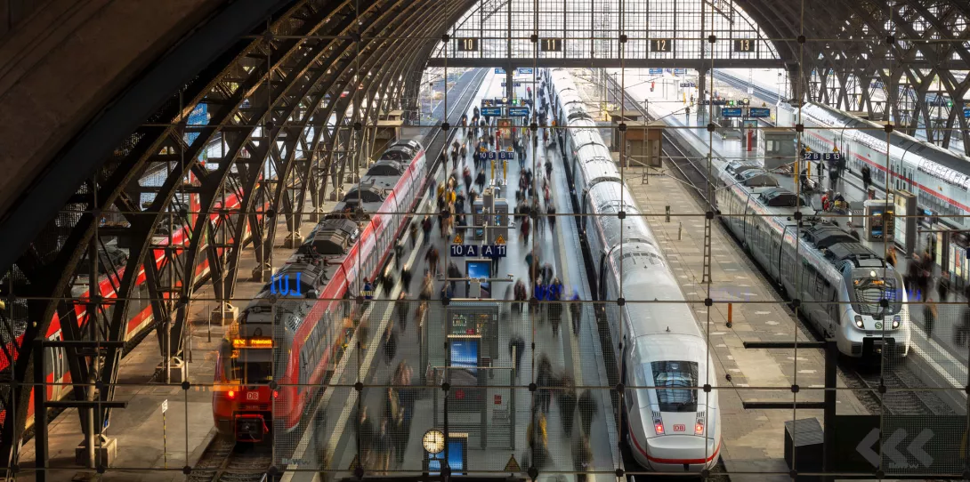Digital trains train station from above