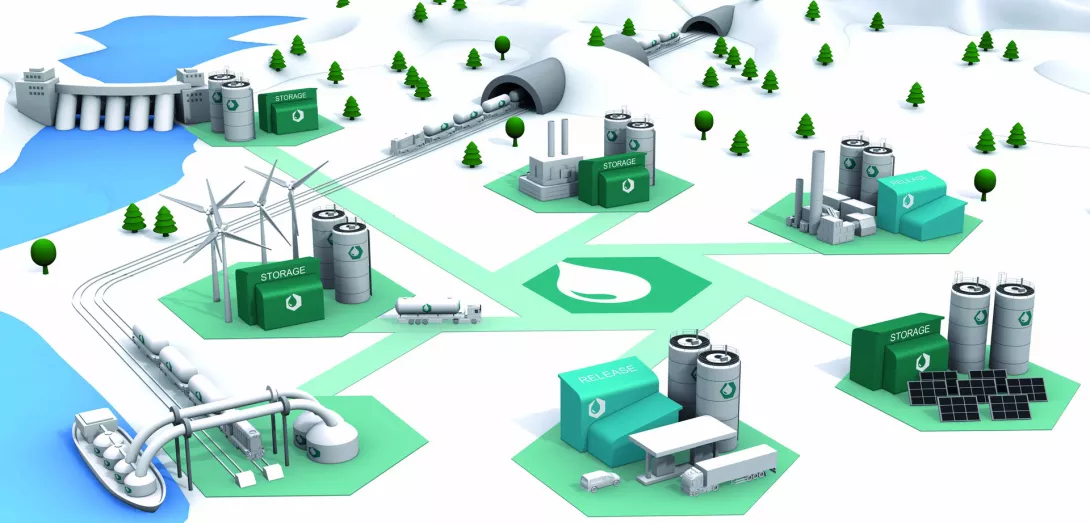 Graphic design of a powerplant