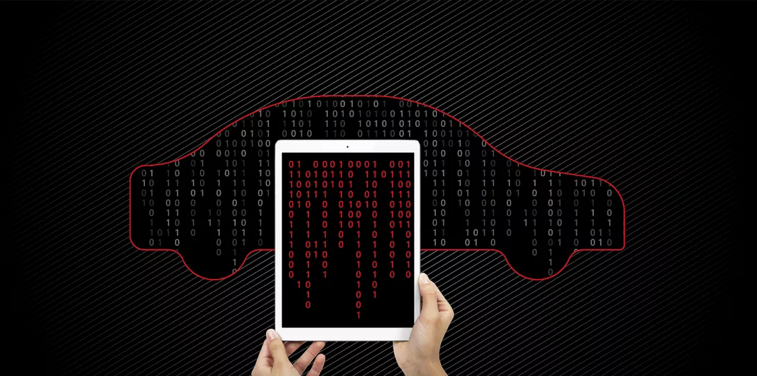 VW Datenschatz Artikel Header Auto Daten mit Tablet Porsche Consulting