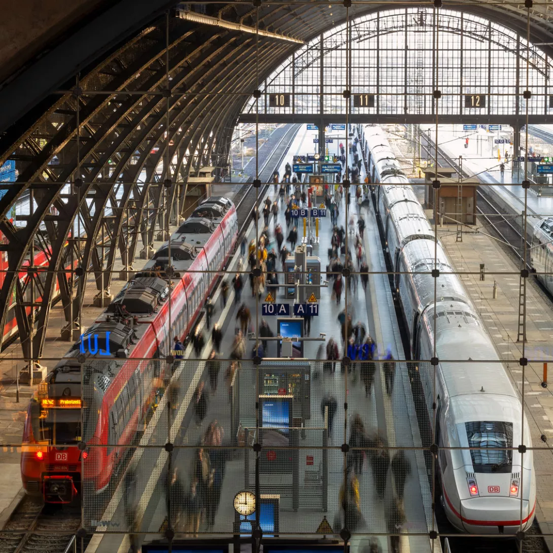 Digital trains train station from above