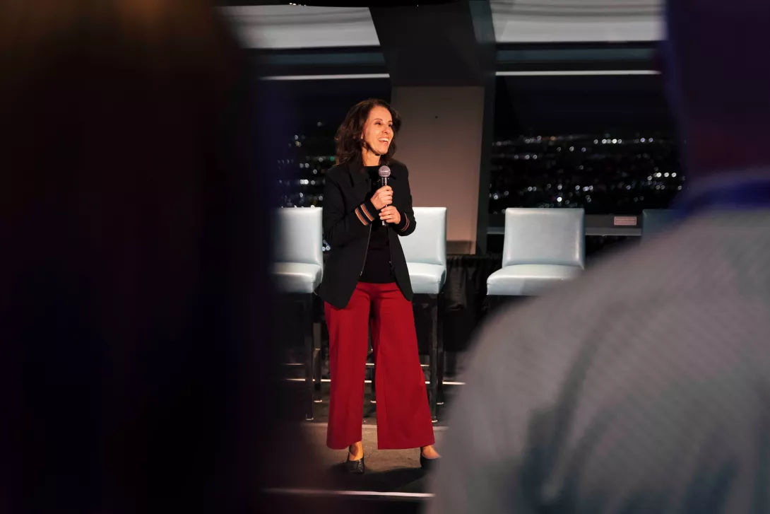 Bosch EVP Fedra Ribeiro talking on stage