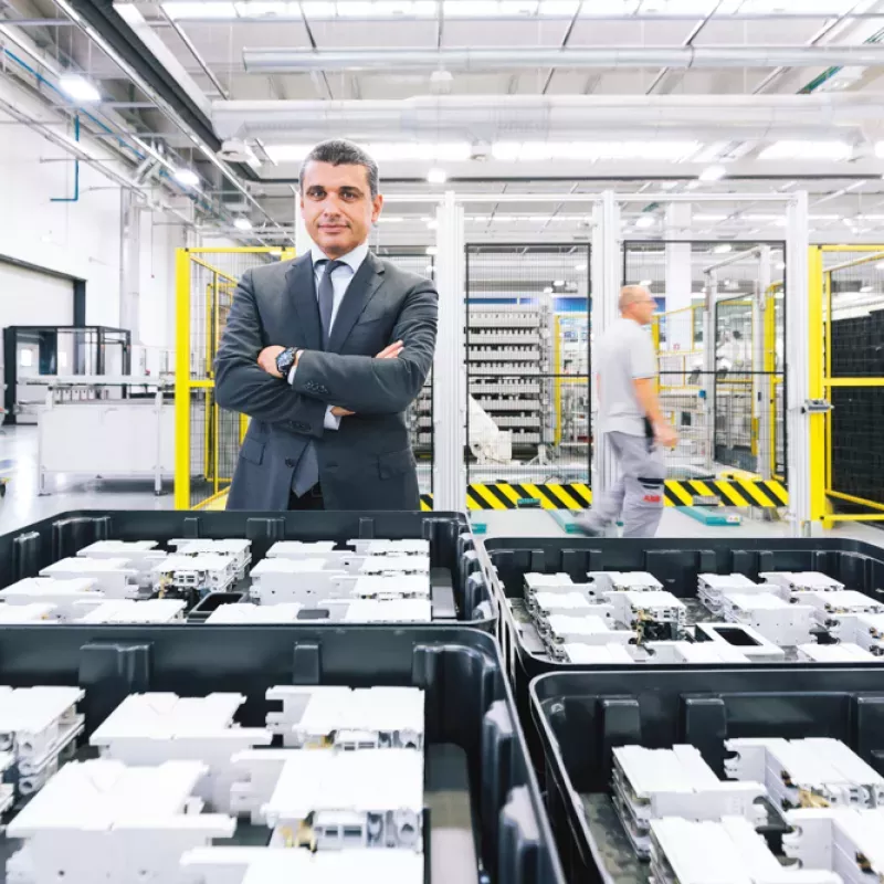 Man standing in a factory