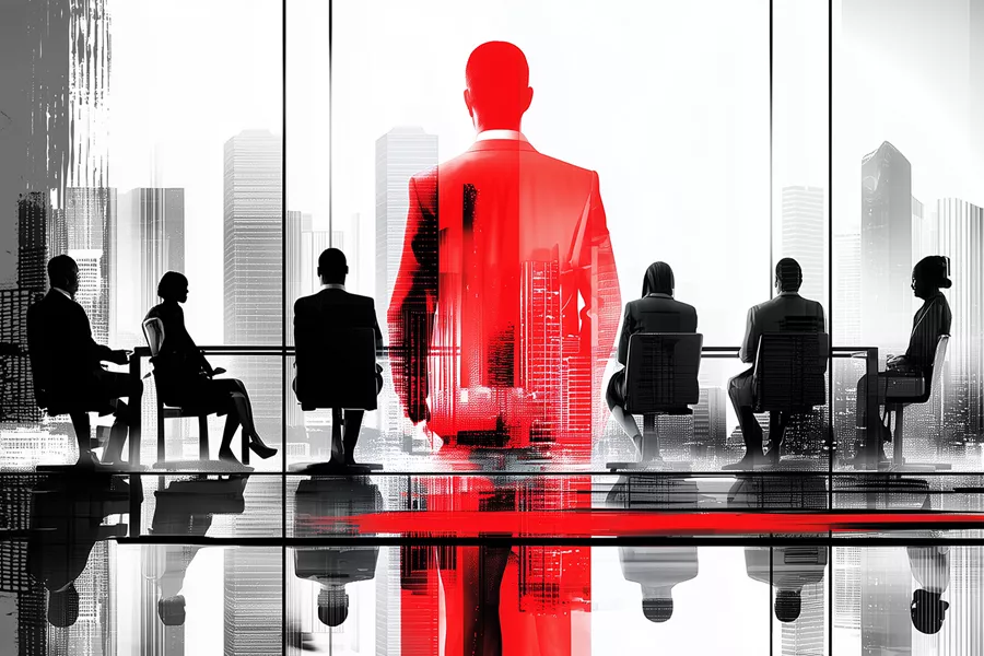 CEO in front of Board of Management