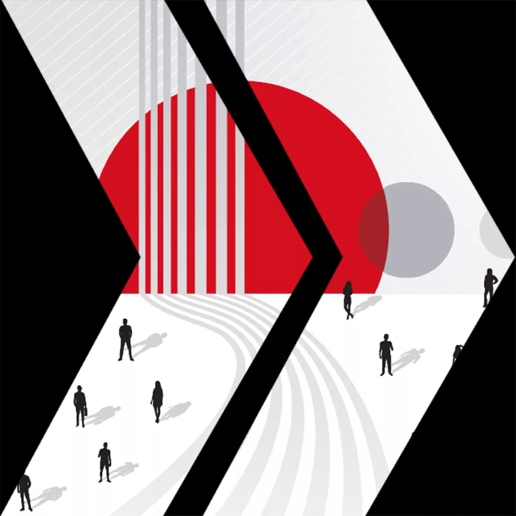 Stage Visual Customer Experience Arrow with people