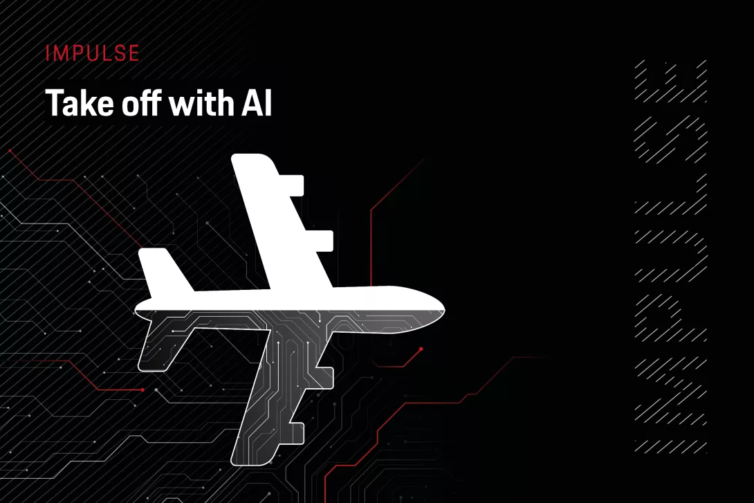 Teaser Take Off with AI Porsche Consulting Impulse Airplane with Artificial Lines