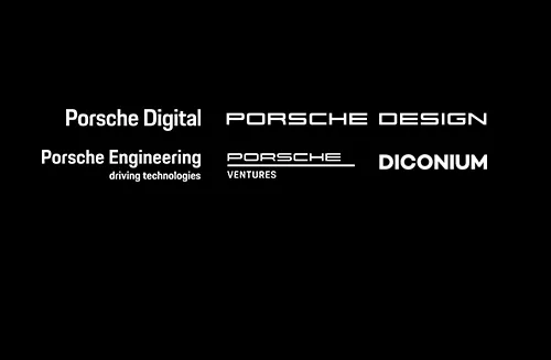 Porsche Partner Logos Porsche Digital, Porsche Design, Porsche Engineering, Porsche Ventures, DICONIUM
