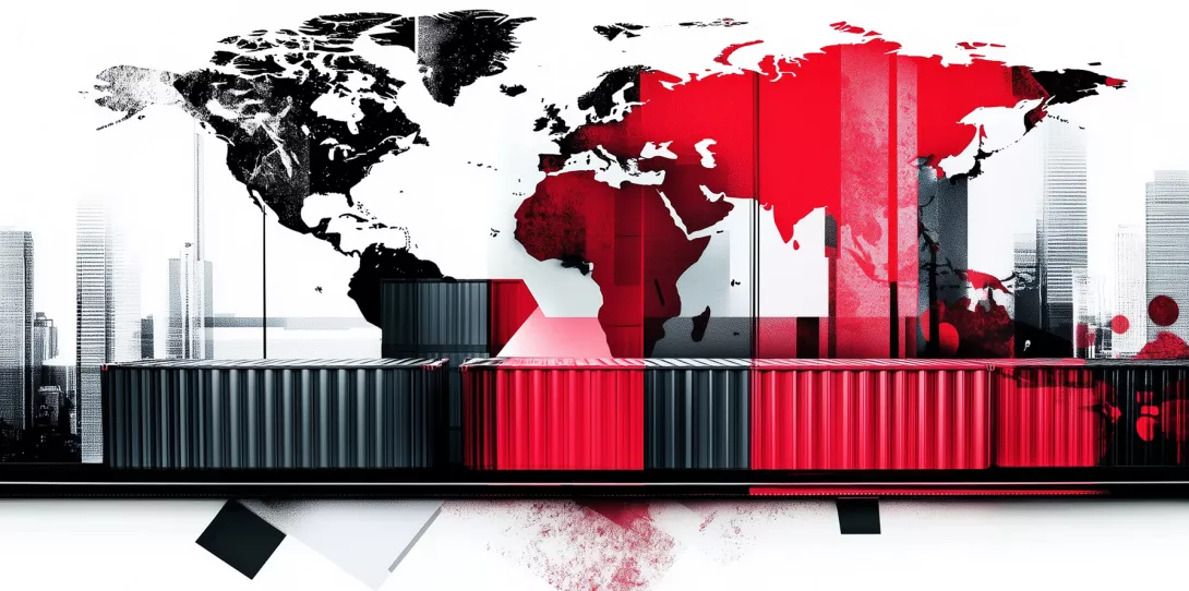 Strafzölle Container mit Weltkarte Porsche Consulting