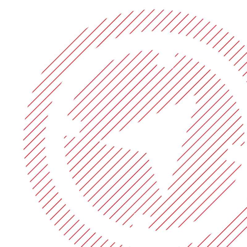 Hatched red compass on white background