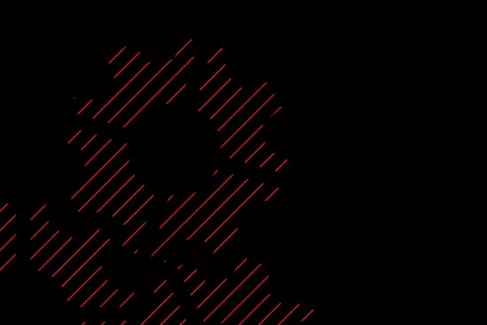 Hatched red gears as icon on black background