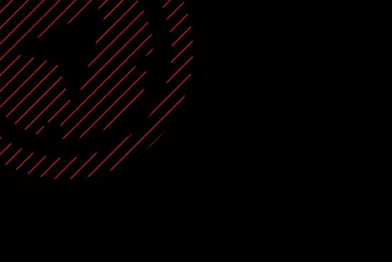 Hatched red compass on black background