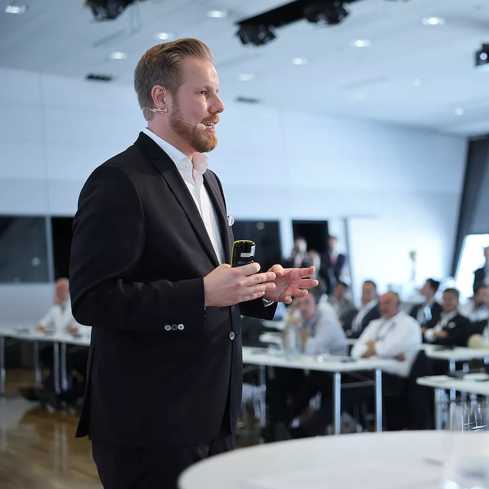 A consultant gives a lecture to colleagues